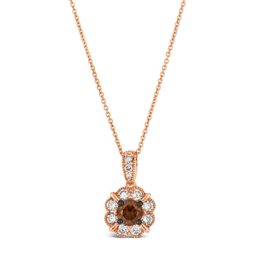 Le Vian® Pendant featuring 1/3 cts. Chocolate Diamonds®, 1/3 cts. Nude Diamonds™ set in 14K Strawberry Gold®