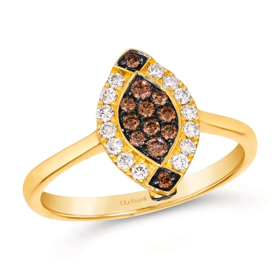 Le Vian® Ring featuring 1/5 cts. Chocolate Diamonds®, 1/5 cts. Nude Diamonds™ set in 14K Honey Gold™