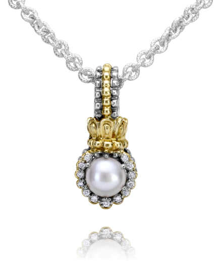 Vahan 14k Gold & Sterling Silver White Pearl Pendant