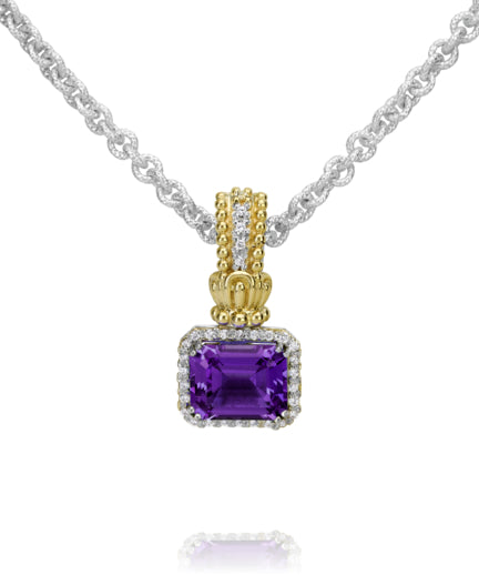 Vahan 14k Gold & Sterling Silver Amethyst Pendant
