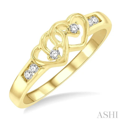 Twin Heart Shape Diamond Fashion Ring