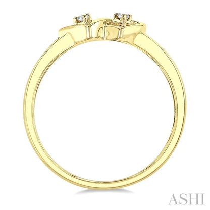 Twin Heart Shape Diamond Fashion Ring