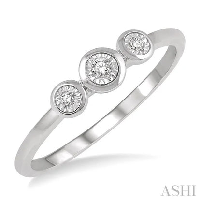 Stackable Round Shape Past Present & Future Diamond Promise Ring