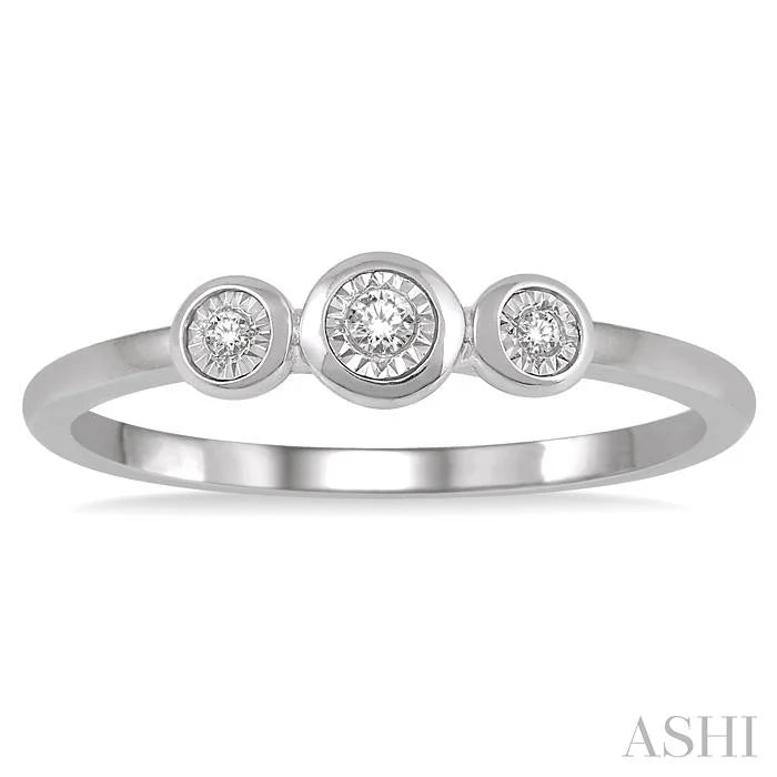 Stackable Round Shape Past Present & Future Diamond Promise Ring