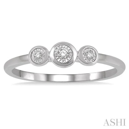 Stackable Round Shape Past Present & Future Diamond Promise Ring