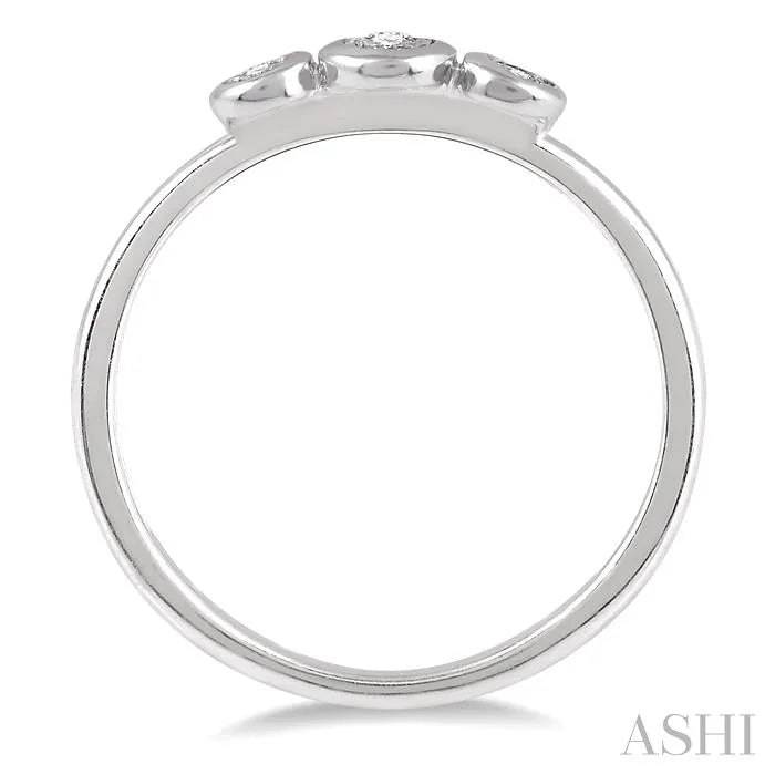 Stackable Round Shape Past Present & Future Diamond Promise Ring