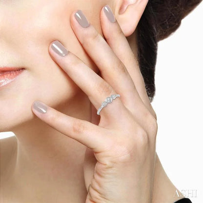 Stackable Round Shape Past Present & Future Diamond Promise Ring