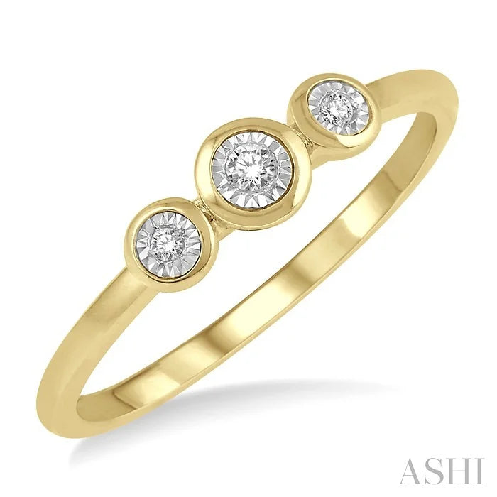 Stackable Round Shape Past Present & Future Diamond Promise Ring