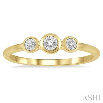 Stackable Round Shape Past Present & Future Diamond Promise Ring