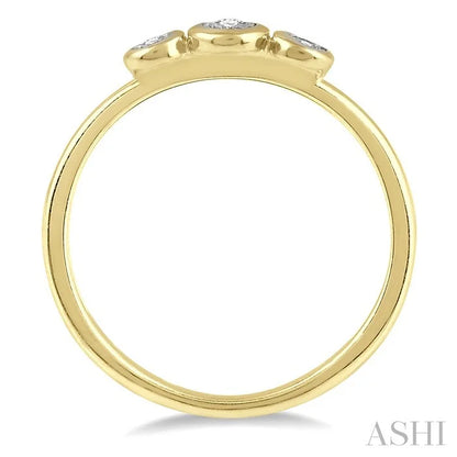 Stackable Round Shape Past Present & Future Diamond Promise Ring
