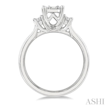 Emerald Shape Fusion Diamond Engagement Ring