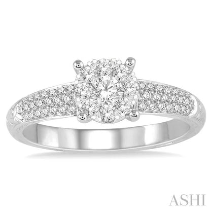 Round Shape Lovebright Diamond Engagement Ring