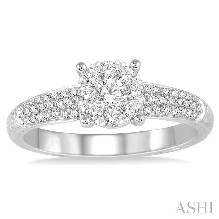 Round Shape Lovebright Diamond Engagement Ring