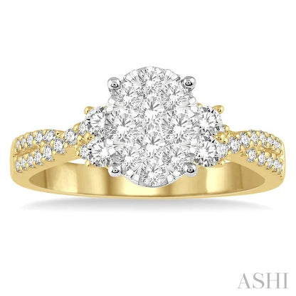 Oval Shape Lovebright Diamond Engagement Ring