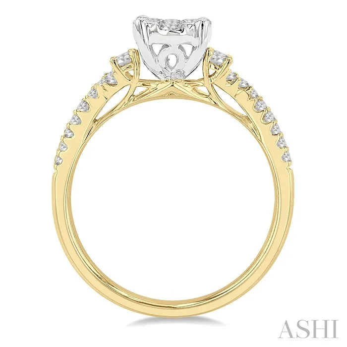 Oval Shape Lovebright Diamond Engagement Ring