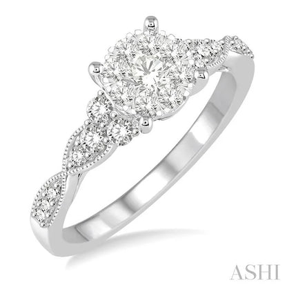 Round Shape Lovebright Diamond Engagement Ring