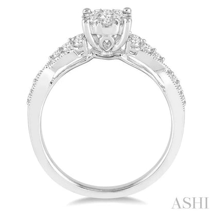 Round Shape Lovebright Diamond Engagement Ring