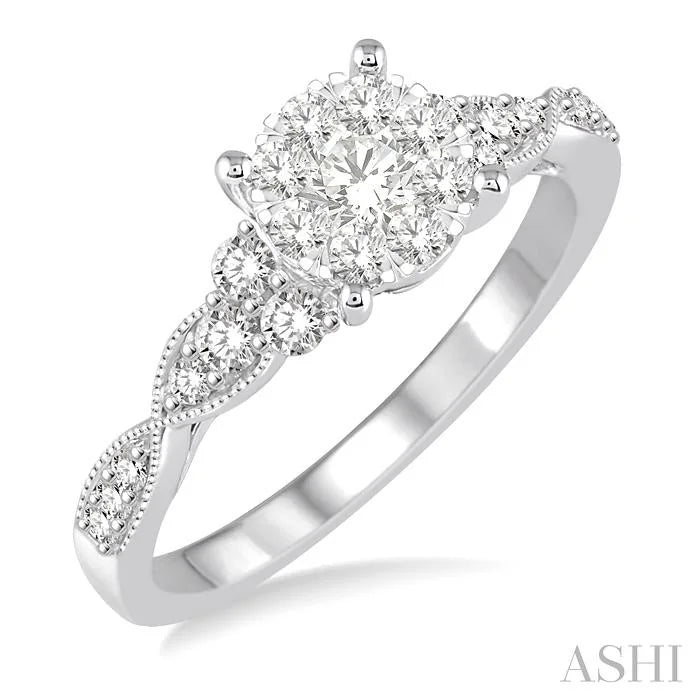 Round Shape Lovebright Diamond Engagement Ring
