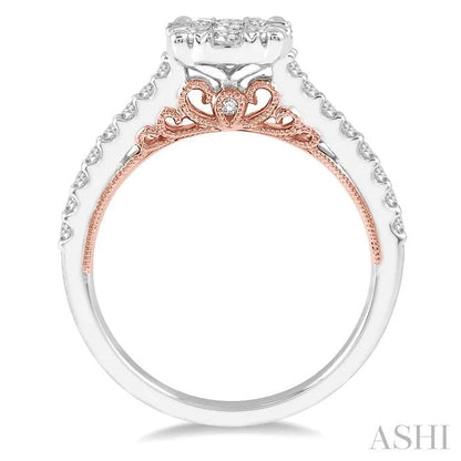 Round Shape Lovebright Diamond Engagement Ring