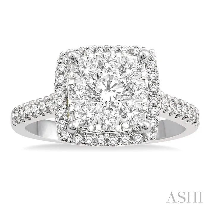 Cushion Shape Halo Lovebright Essential Diamond Engagement Ring