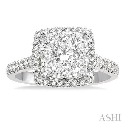 Cushion Shape Halo Lovebright Essential Diamond Engagement Ring