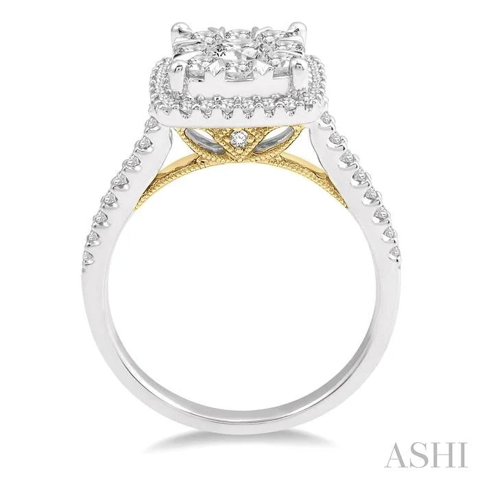 Cushion Shape Halo Lovebright Essential Diamond Engagement Ring