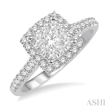 Cushion Shape Halo Lovebright Essential Diamond Engagement Ring