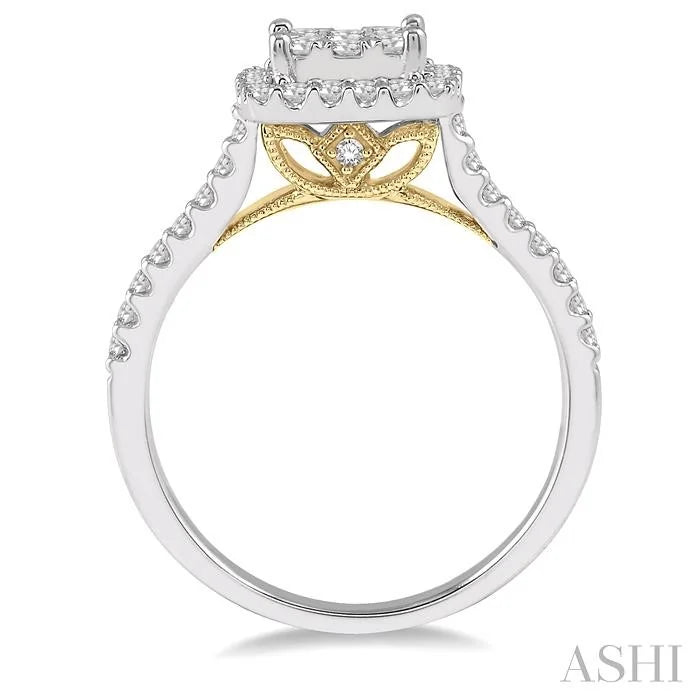 Cushion Shape Halo Lovebright Essential Diamond Engagement Ring