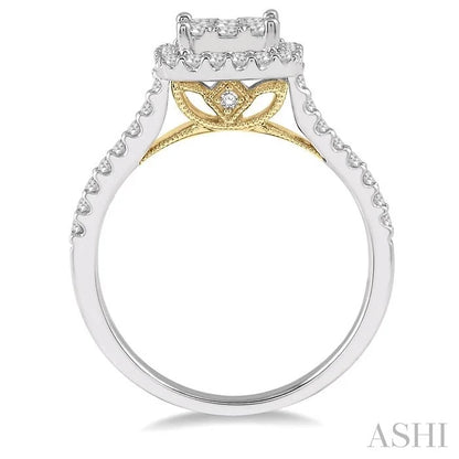 Cushion Shape Halo Lovebright Essential Diamond Engagement Ring