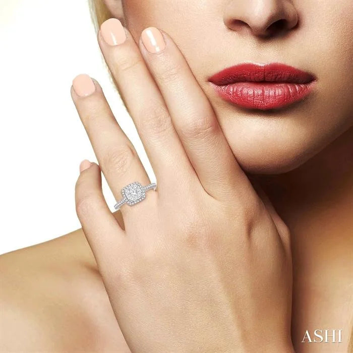 Cushion Shape Halo Lovebright Essential Diamond Engagement Ring