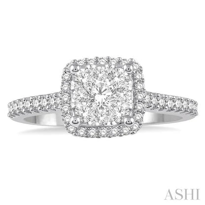 Cushion Shape Halo Lovebright Essential Diamond Engagement Ring