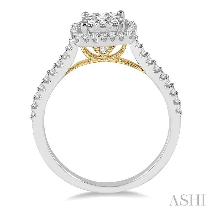 Cushion Shape Halo Lovebright Essential Diamond Engagement Ring