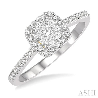 Cushion Shape Halo Lovebright Essential Diamond Engagement Ring