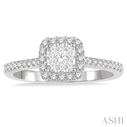 Cushion Shape Halo Lovebright Essential Diamond Engagement Ring