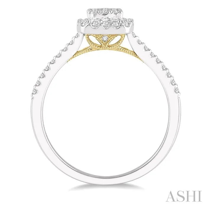 Cushion Shape Halo Lovebright Essential Diamond Engagement Ring