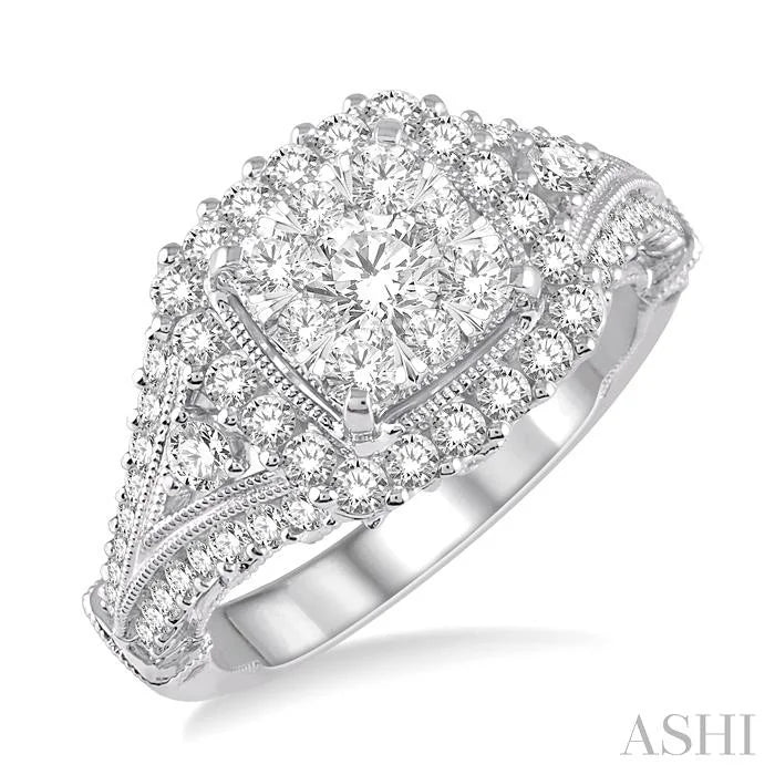 Cushion Shape Halo Lovebright Diamond Engagement Ring