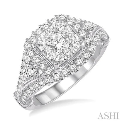 Cushion Shape Halo Lovebright Diamond Engagement Ring