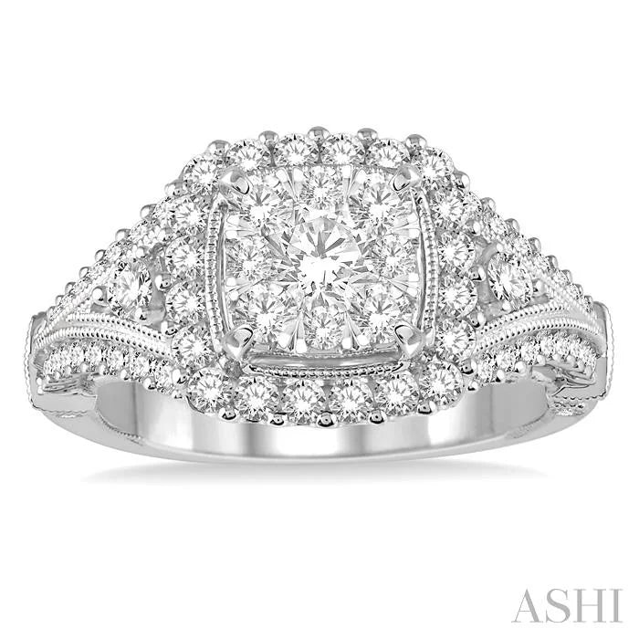 Cushion Shape Halo Lovebright Diamond Engagement Ring
