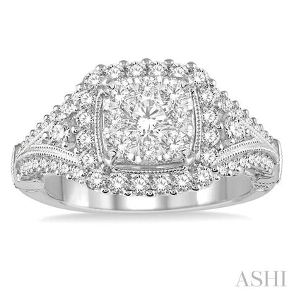Cushion Shape Halo Lovebright Diamond Engagement Ring