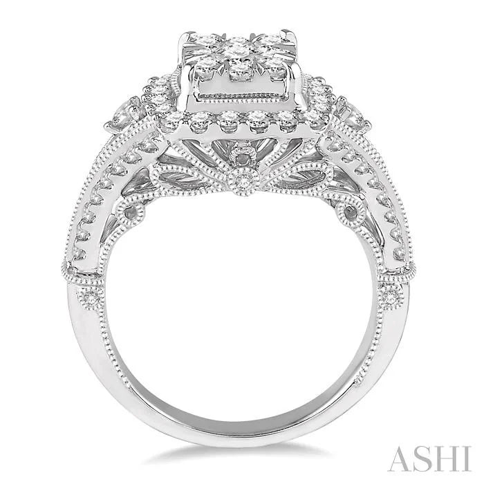 Cushion Shape Halo Lovebright Diamond Engagement Ring