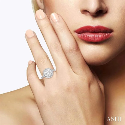 Round Shape Halo Lovebright Essential Diamond Engagement Ring