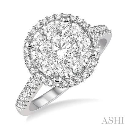Round Shape Halo Lovebright Essential Diamond Engagement Ring