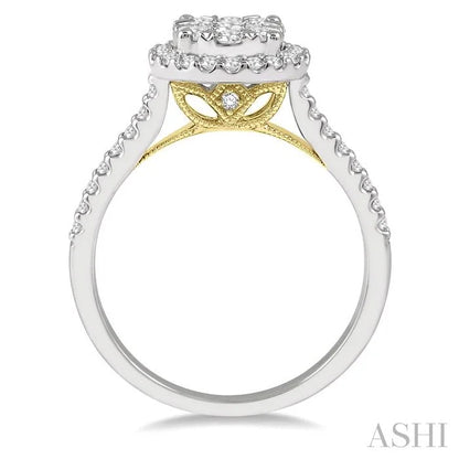 Round Shape Halo Lovebright Essential Diamond Engagement Ring