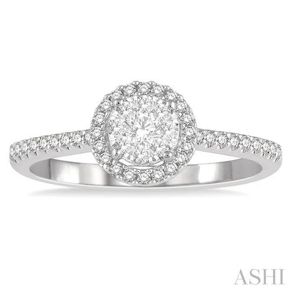 Round Shape Halo Lovebright Essential Diamond Engagement Ring