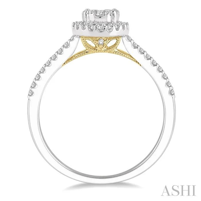 Round Shape Halo Lovebright Essential Diamond Engagement Ring