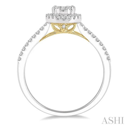 Round Shape Halo Lovebright Essential Diamond Engagement Ring