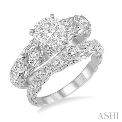Round Shape Lovebright Diamond Wedding Set