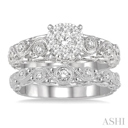 Round Shape Lovebright Diamond Wedding Set