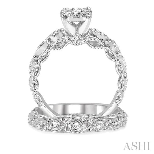 Round Shape Lovebright Diamond Wedding Set