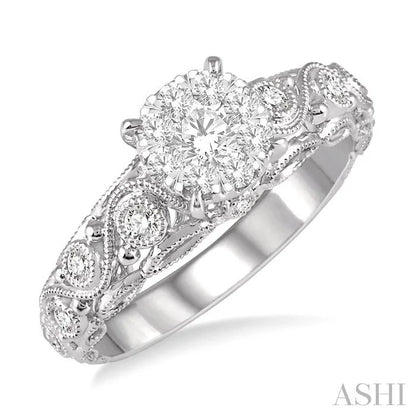 Round Shape Lovebright Diamond Engagement Ring